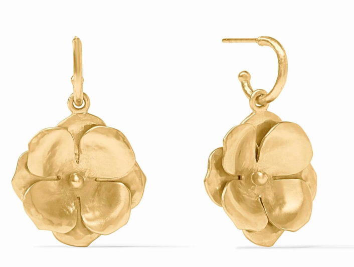 Bloom Hoop & Charm Earring - Gold