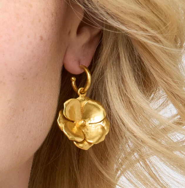 Bloom Hoop & Charm Earring - Gold