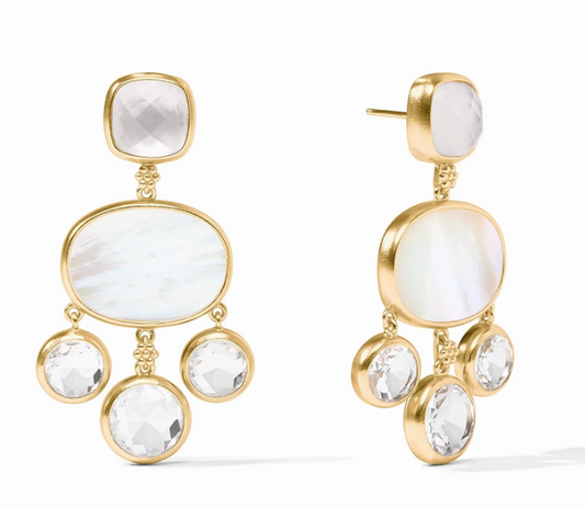 Kaleidoscope Chandelier Earring - Iridescent Clear Crystal