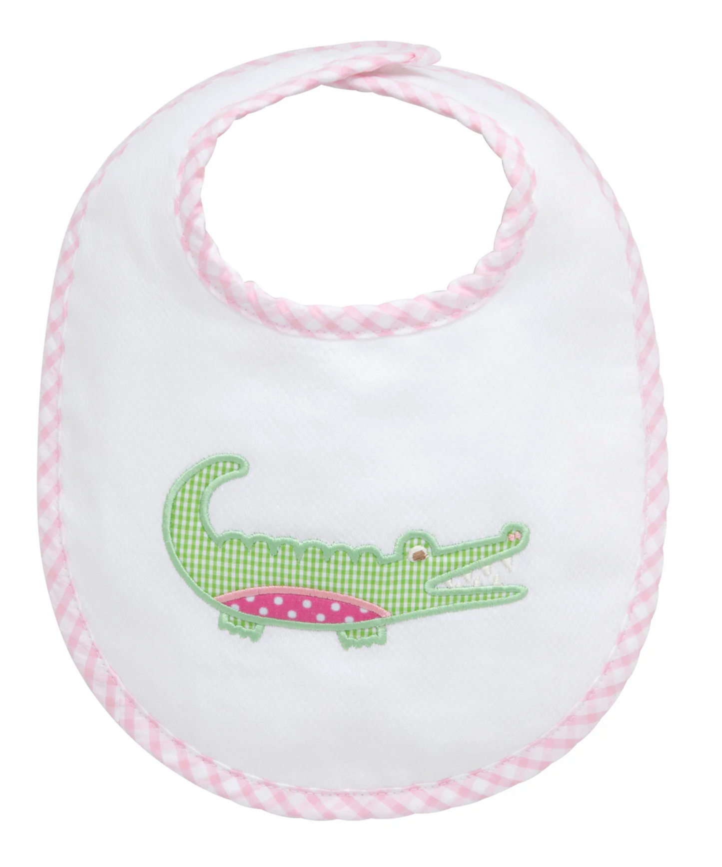 Alligator Applique Basic Bib, Pink