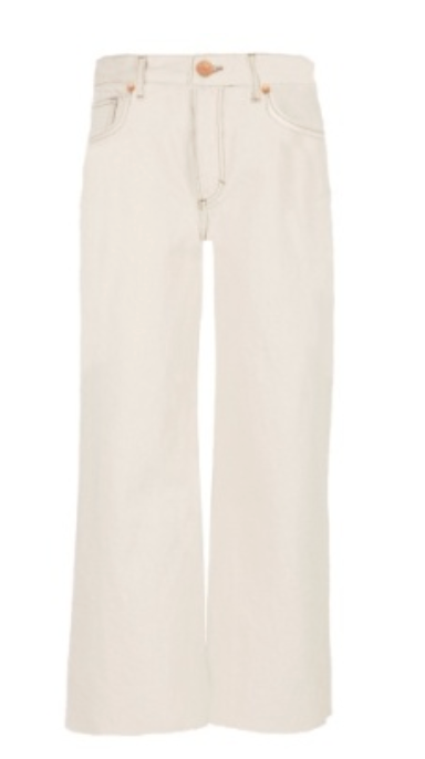 CHARLOTTE HIGH RISE WIDE LEG WITH RAW HEM- Off White