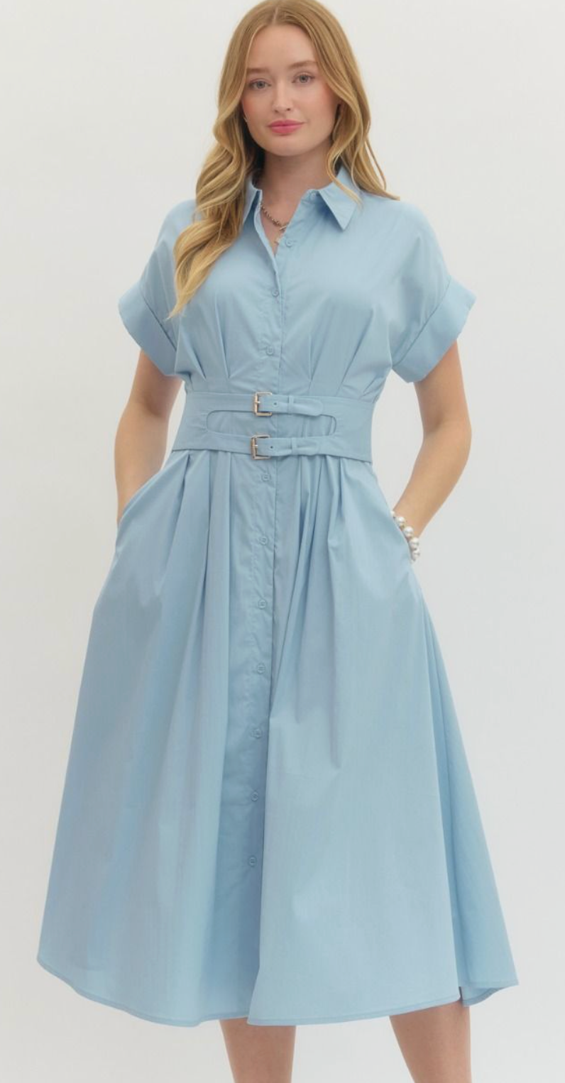 Blue Buckle Dress