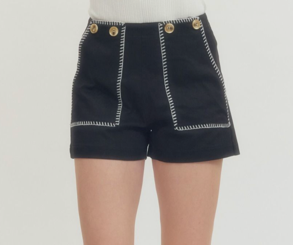 High Waist Stitch Shorts