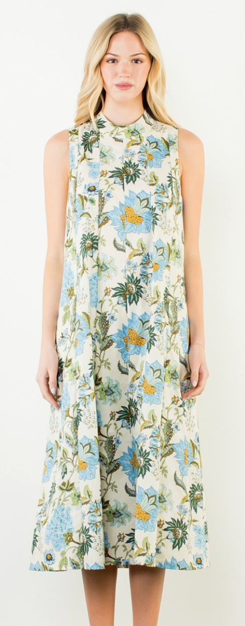 Sleeveless Floral Pattern Dress