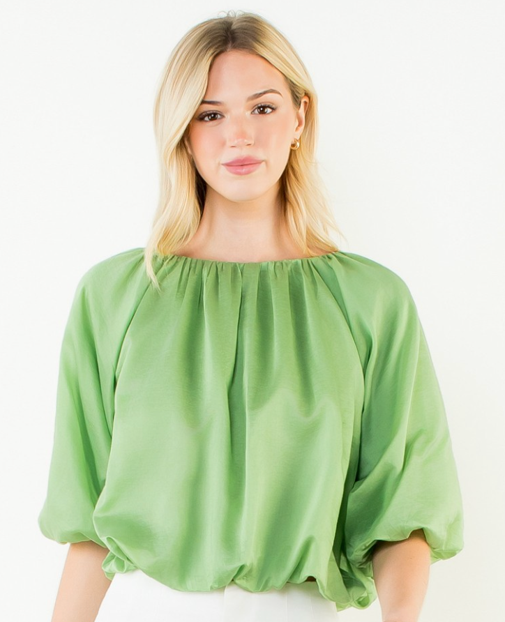 Sleeveless Floral Pattern Top- Lime