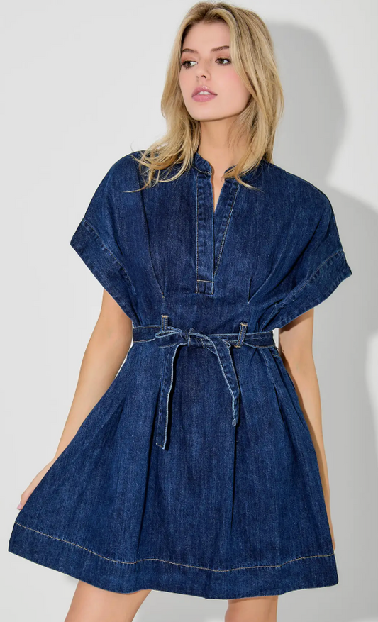 Short Sleeve Denim Dress