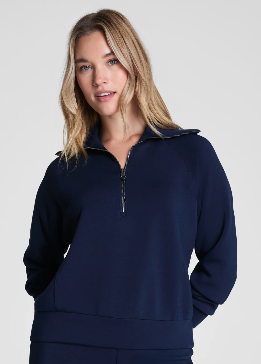 SPANX AirEssentials Half Zip- Navy
