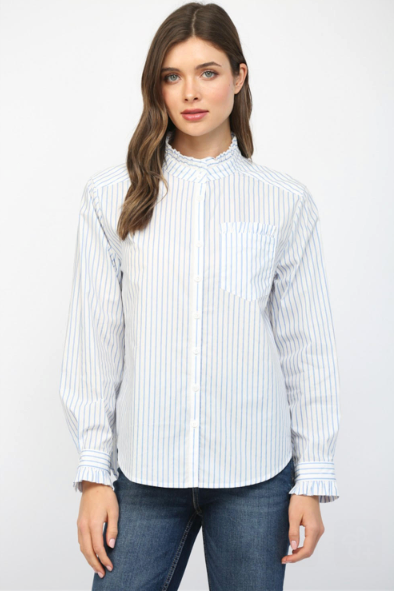 Blue and White Stripped Shirt