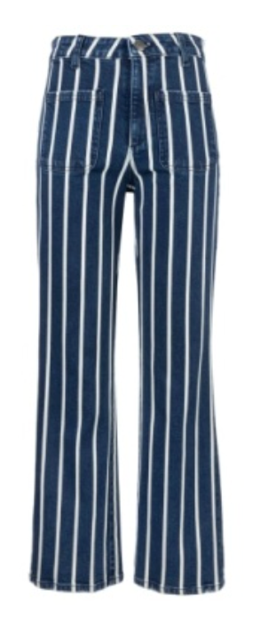 Kelsey High Rise Ankle Flare With stripes