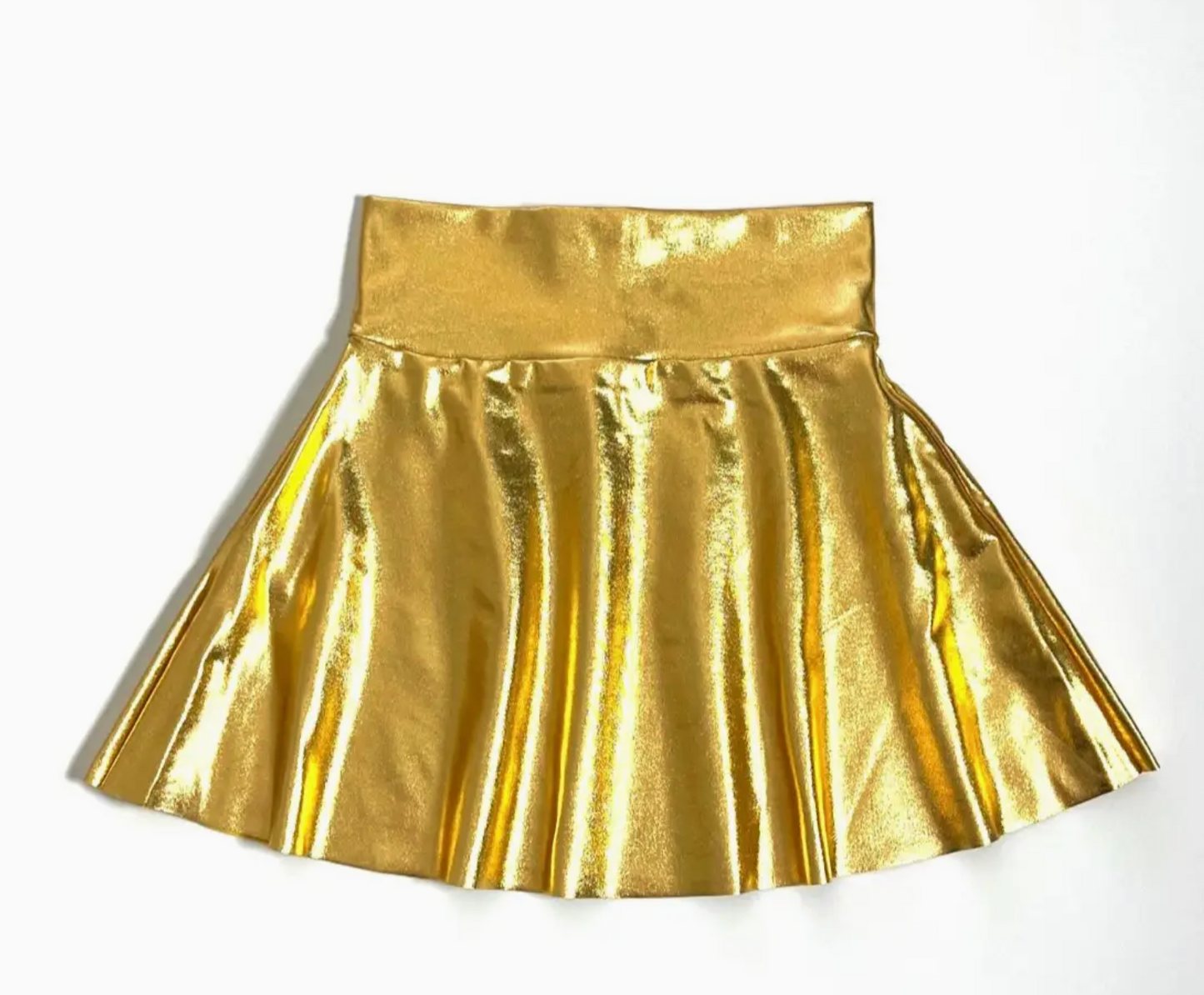 Girls Shiny Metallic Skater Skirt