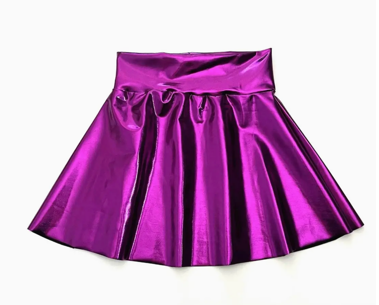 Girls Shiny Metallic Skater Skirt