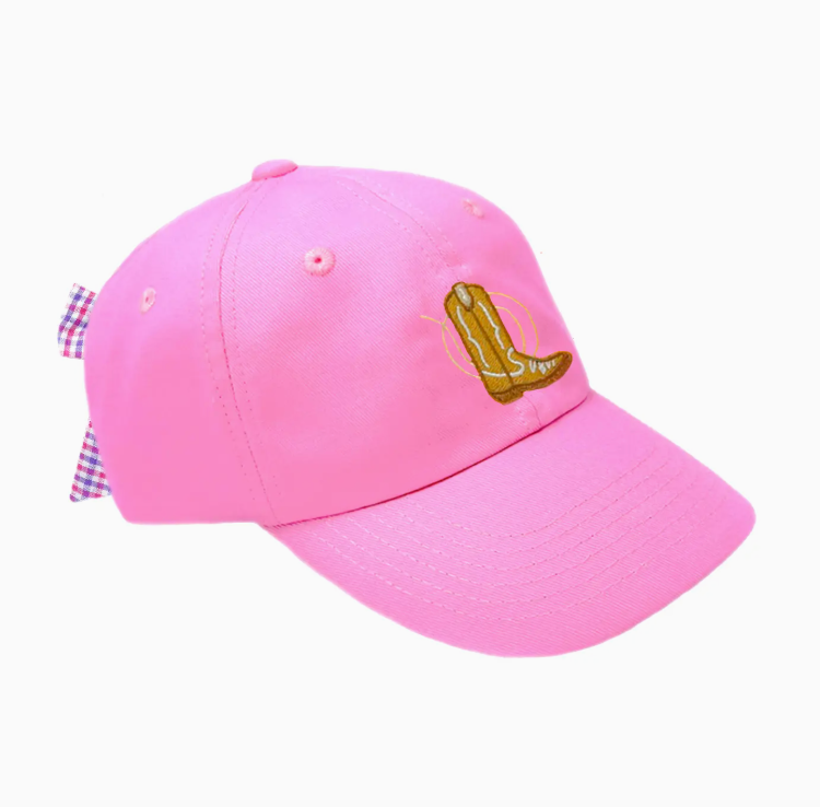 Kids Cowboy Boot Bow Baseball Hat