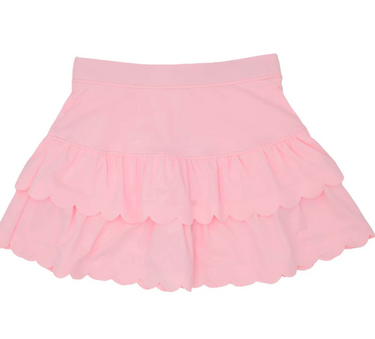 Scalloped Skort in Solid Light Pink