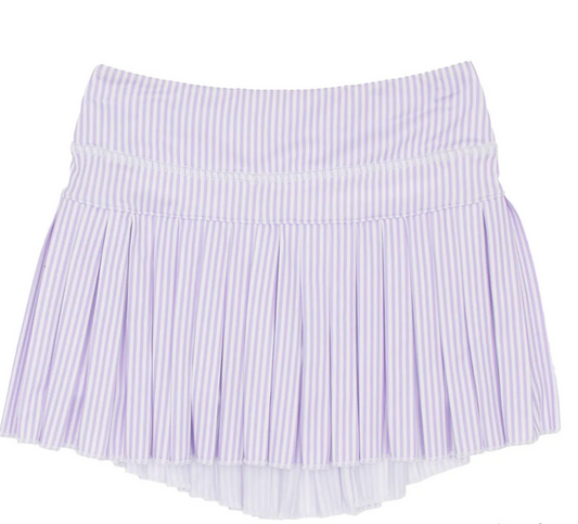 Lavender Striped Mini Pleat Skort