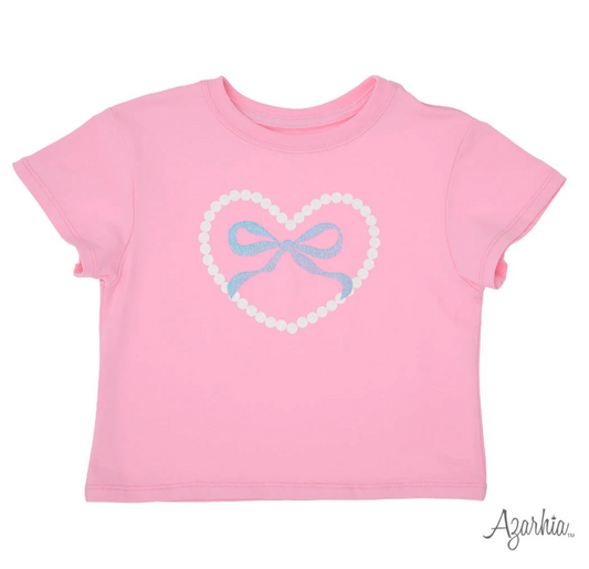 Glitter Pearl Heart Pink Boxy