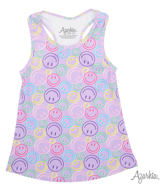 Lavender Smiley Printed Tank