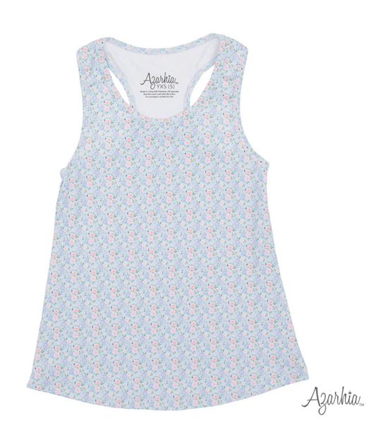 Grand Blue Flowers Printed Tank