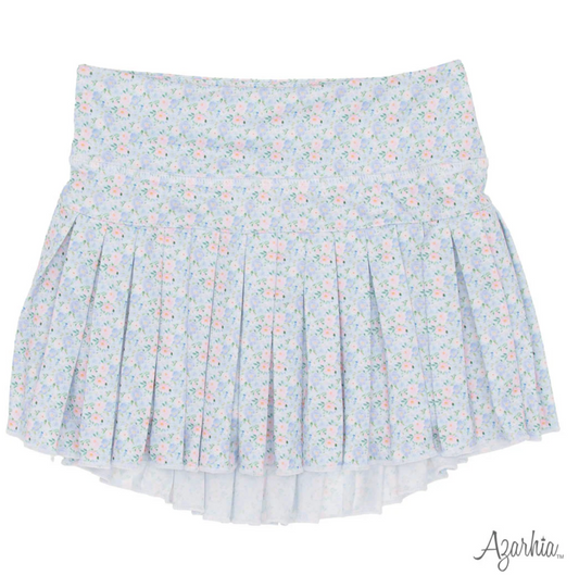 Grand Blue Flowers Mini Pleat
