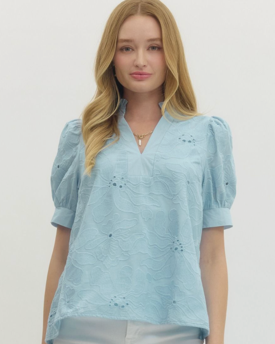 Light Blue Lace Top