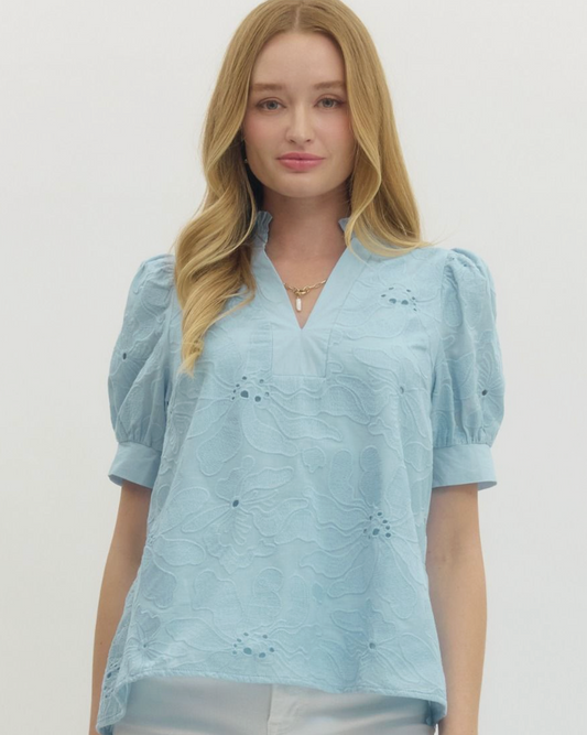 Light Blue Lace Top