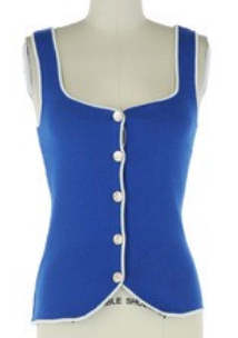 Blue Sweater Vest With Buttons
