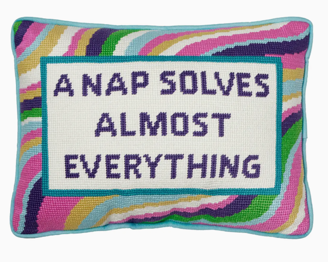 Nap Solves Almost Everything Embroidered pillow