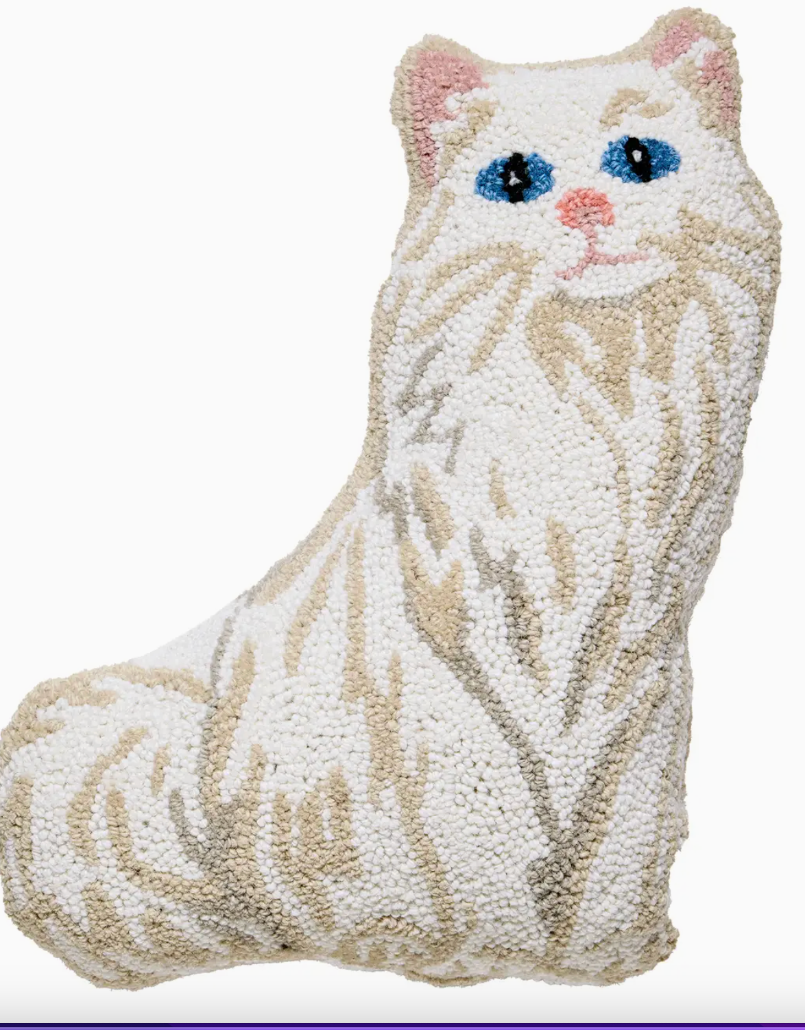 Shaped White Cat Hook Pillow
