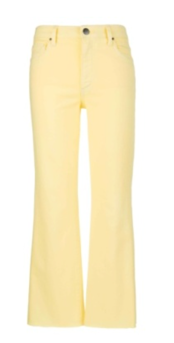 Kelsey High Rise Ankle Flare- Pastel Yellow