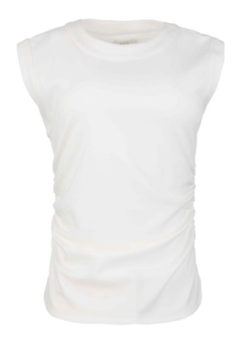 Rayna Tank w/ Ruching Detail- White