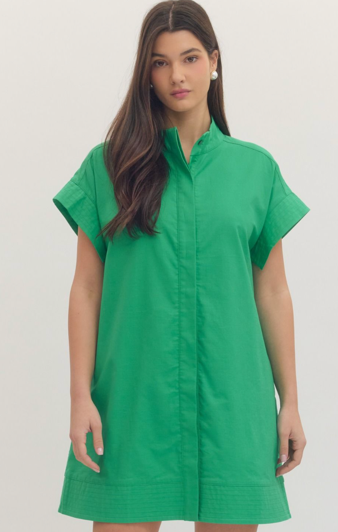 Button Up Green Dress
