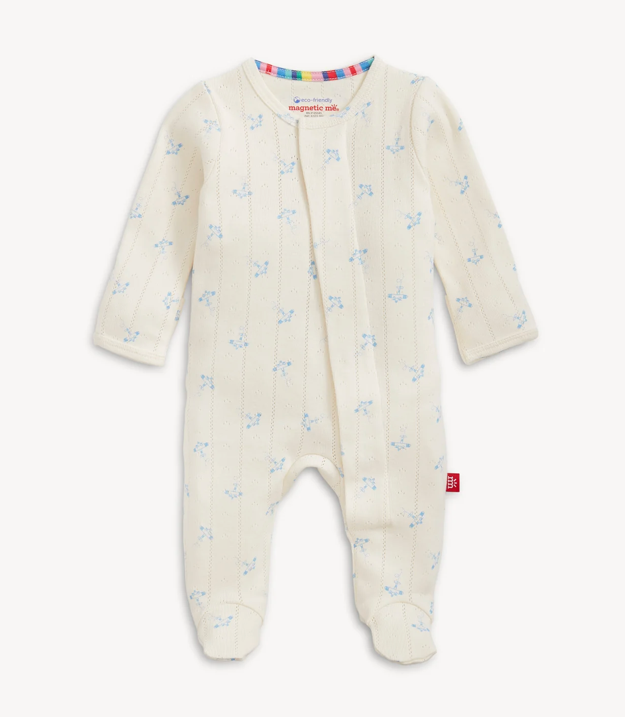 Airplanes Pointelle Magnetic Footie