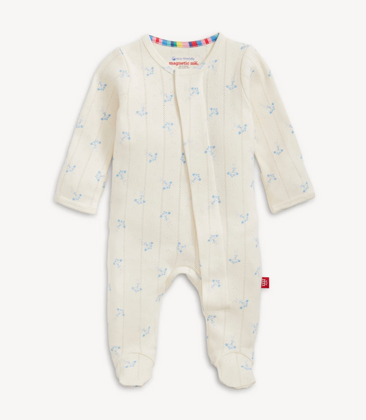 Airplanes Pointelle Magnetic Footie