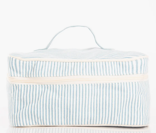 Stripes Train Case - Clear Sky