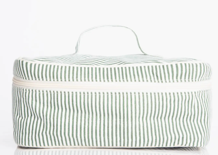 Stripes Train Case - Myrtle Green