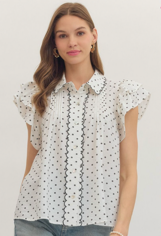 Polka Dot Flutter Sleeve