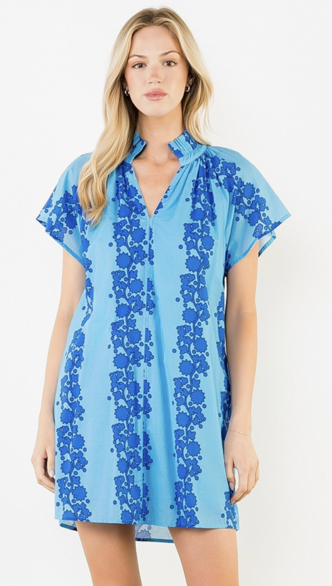 Short Sleeve Floral Pattern V-Neck Dress – Spring and Prince