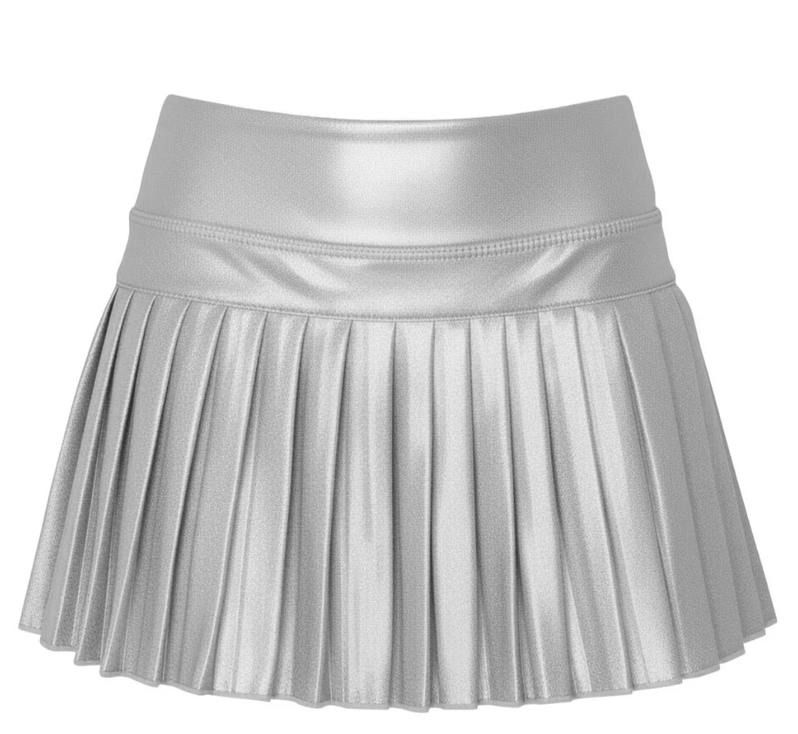 Mini Pleated Skort- Silver Shimmer