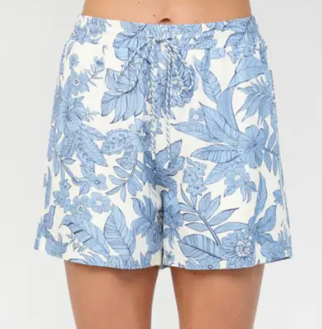 Floral Tuck Detail Split Neckline Button Down set