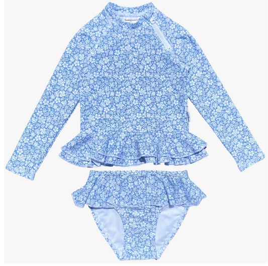 Reese Two-Piece - Ditsy Tropical Blue