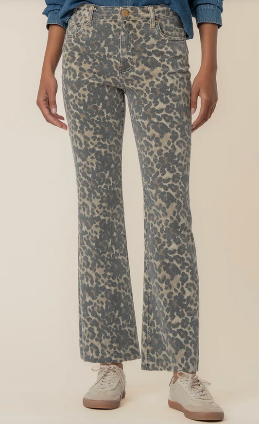 Kelsey High Rise Ankle Flare - Cheetah Print