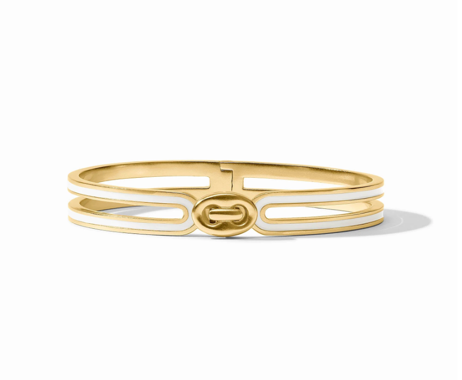 Laguna Enamel Hinge Bangle Gold- Ivory