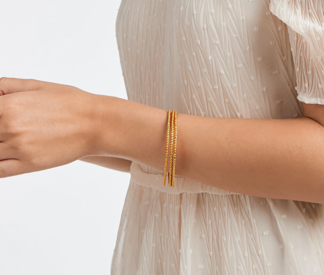 Colette Bead Bangle- Gold (M)