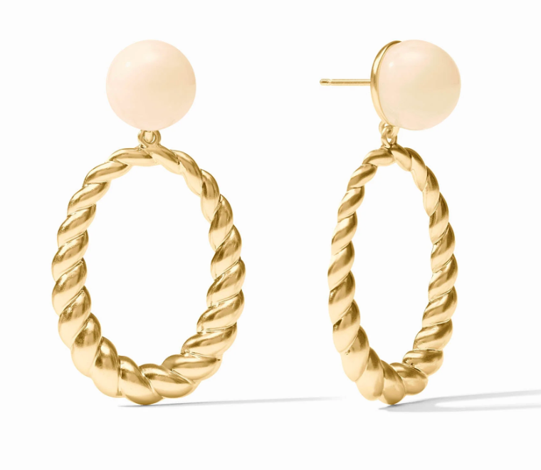 Ravello Statement Earring Gold- Ivory