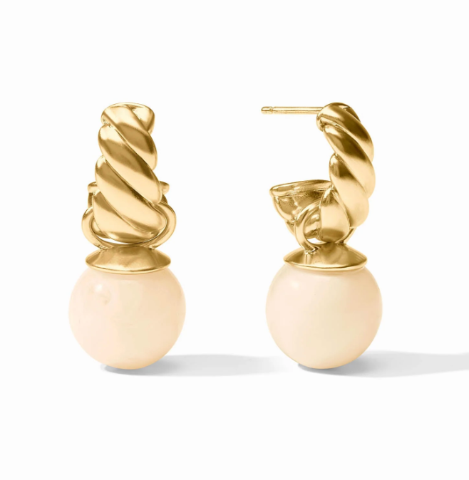 Ravello Hoop & Charm Gold- Ivory