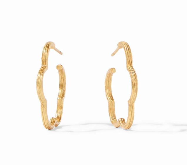 Gardenia Textured Hoop- Gold (S)