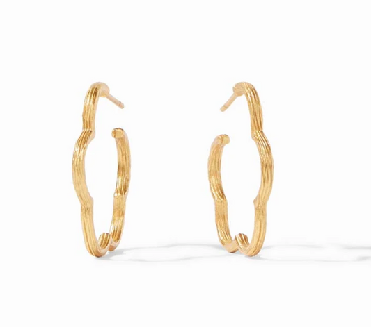 Gardenia Textured Hoop- Gold (S)