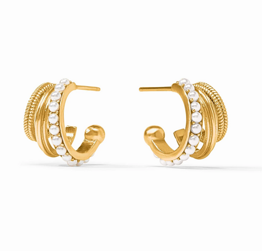 Hydra Triple Hoop Gold- Pearl