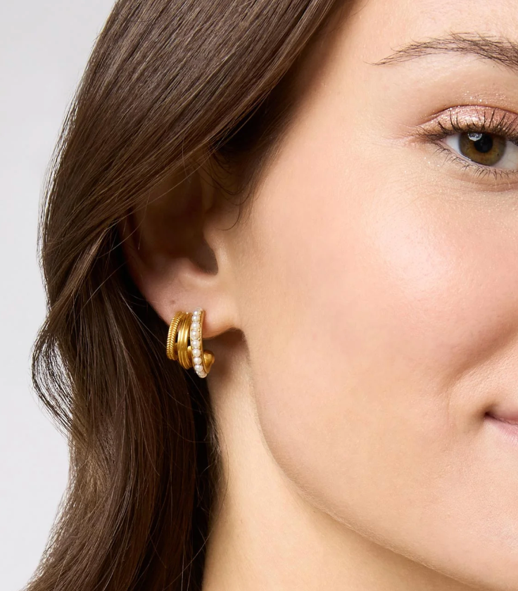 Hydra Triple Hoop Gold- Pearl