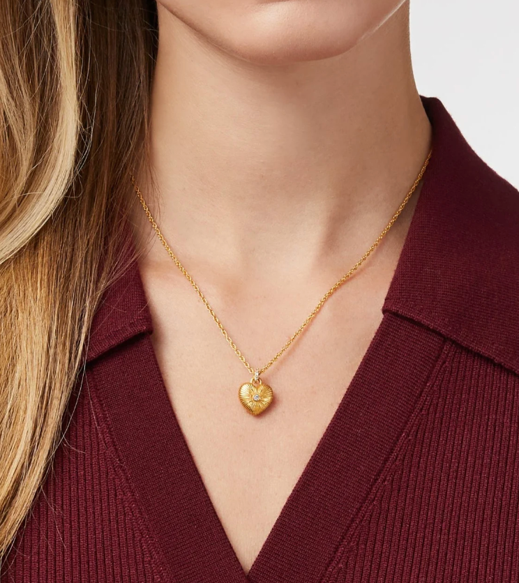 Esme Heart Solitaire Necklace - CZ