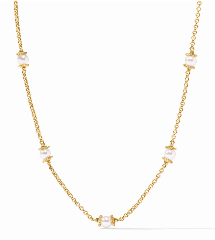 Hydra Delicate Station Necklace Pearl